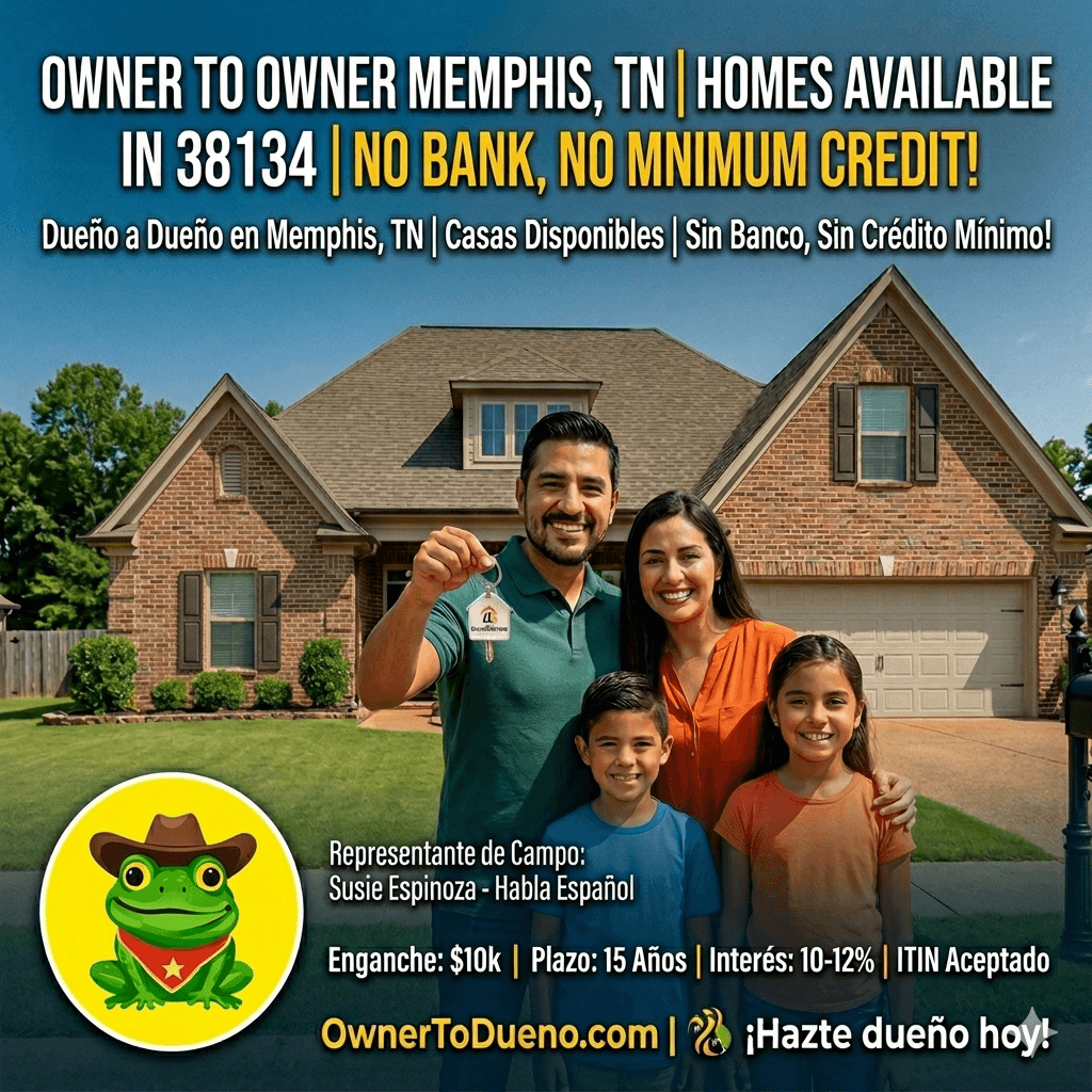 DueƱo a DueƱo en Memphis, TN ā Casas Disponibles en 38134 Sin Banco, Sin CrĆ©dito MĆnimo